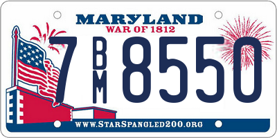 MD license plate 7BM8550