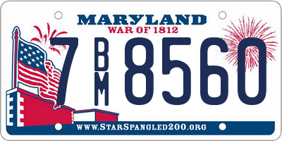 MD license plate 7BM8560