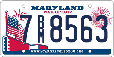 MD license plate 7BM8563