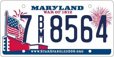MD license plate 7BM8564