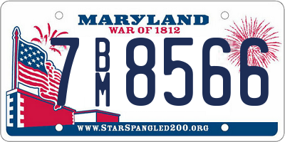 MD license plate 7BM8566