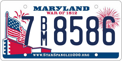 MD license plate 7BM8586