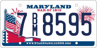 MD license plate 7BM8595