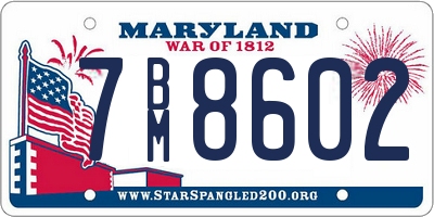 MD license plate 7BM8602