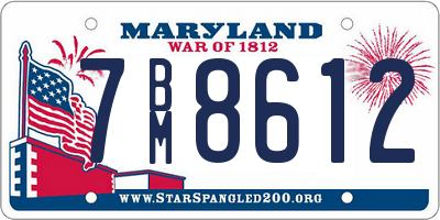 MD license plate 7BM8612