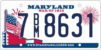 MD license plate 7BM8631