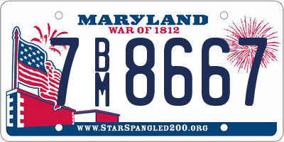 MD license plate 7BM8667