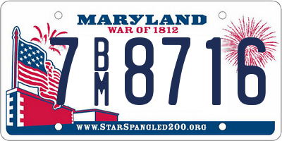 MD license plate 7BM8716