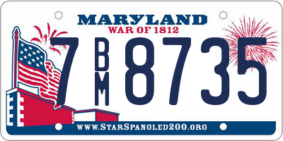 MD license plate 7BM8735