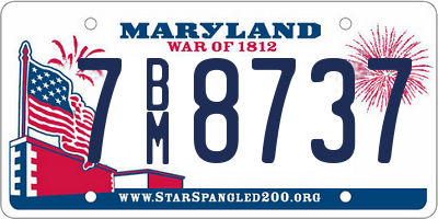 MD license plate 7BM8737