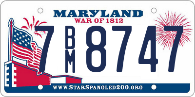 MD license plate 7BM8747