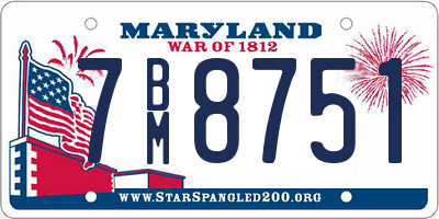 MD license plate 7BM8751