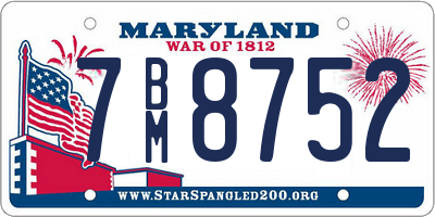 MD license plate 7BM8752