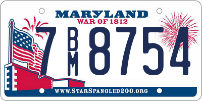 MD license plate 7BM8754