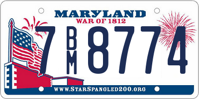 MD license plate 7BM8774