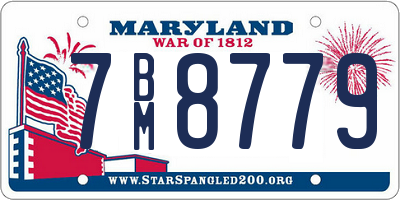 MD license plate 7BM8779