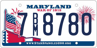 MD license plate 7BM8780