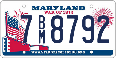 MD license plate 7BM8792