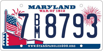 MD license plate 7BM8793