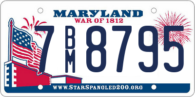 MD license plate 7BM8795