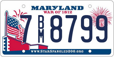 MD license plate 7BM8799