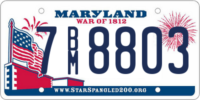 MD license plate 7BM8803