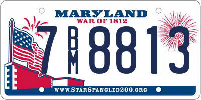 MD license plate 7BM8813