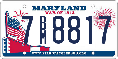 MD license plate 7BM8817