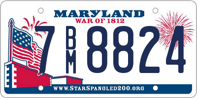 MD license plate 7BM8824