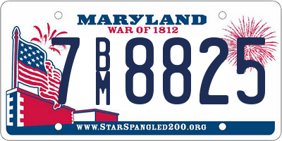 MD license plate 7BM8825