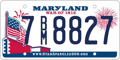MD license plate 7BM8827