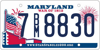 MD license plate 7BM8830