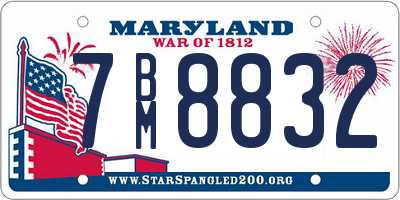 MD license plate 7BM8832