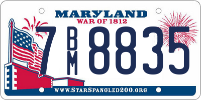 MD license plate 7BM8835