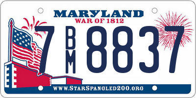 MD license plate 7BM8837