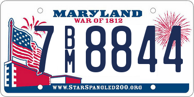 MD license plate 7BM8844