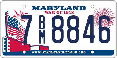 MD license plate 7BM8846