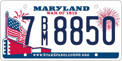 MD license plate 7BM8850