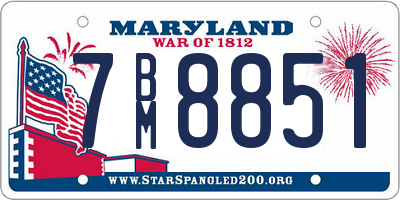 MD license plate 7BM8851