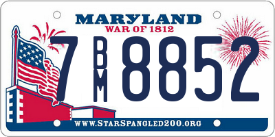 MD license plate 7BM8852