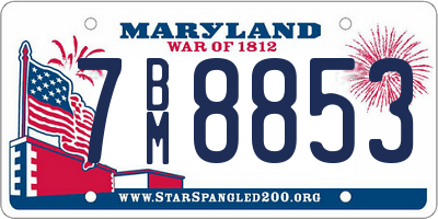 MD license plate 7BM8853