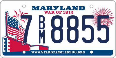 MD license plate 7BM8855