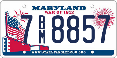 MD license plate 7BM8857