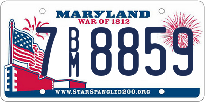 MD license plate 7BM8859