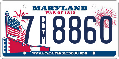 MD license plate 7BM8860