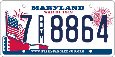 MD license plate 7BM8864