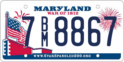 MD license plate 7BM8867