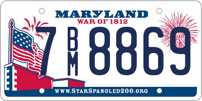 MD license plate 7BM8869