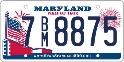 MD license plate 7BM8875