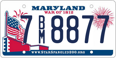 MD license plate 7BM8877